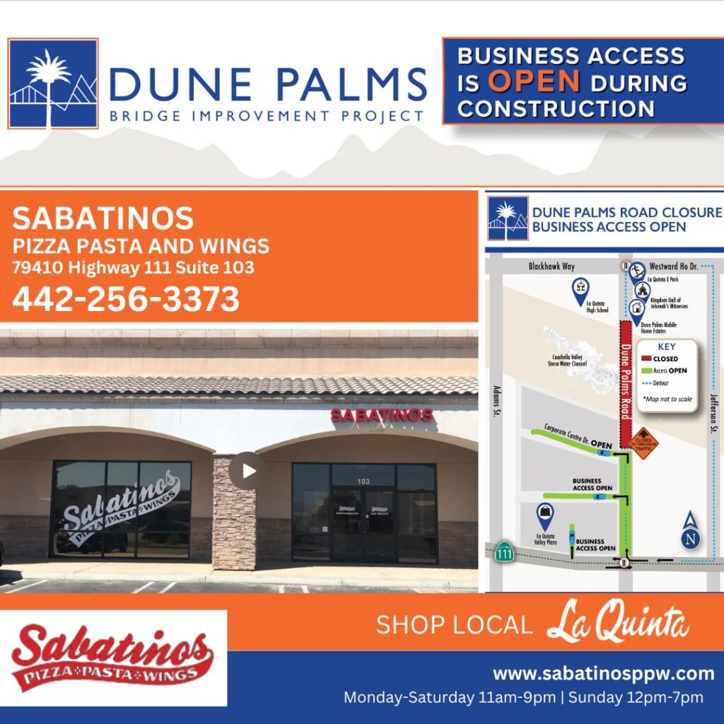 Sabatinos | Pizza, Pasta, & Wings | 79410 Highway 111 | Suite 103