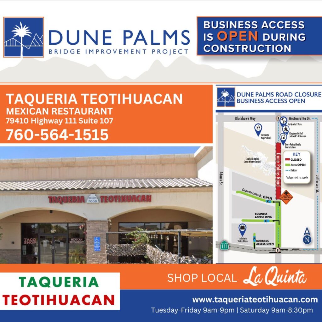 Taqueria TeoTihuacan | Mexican Restaurant | 79410 Highway 111 | Suite 107