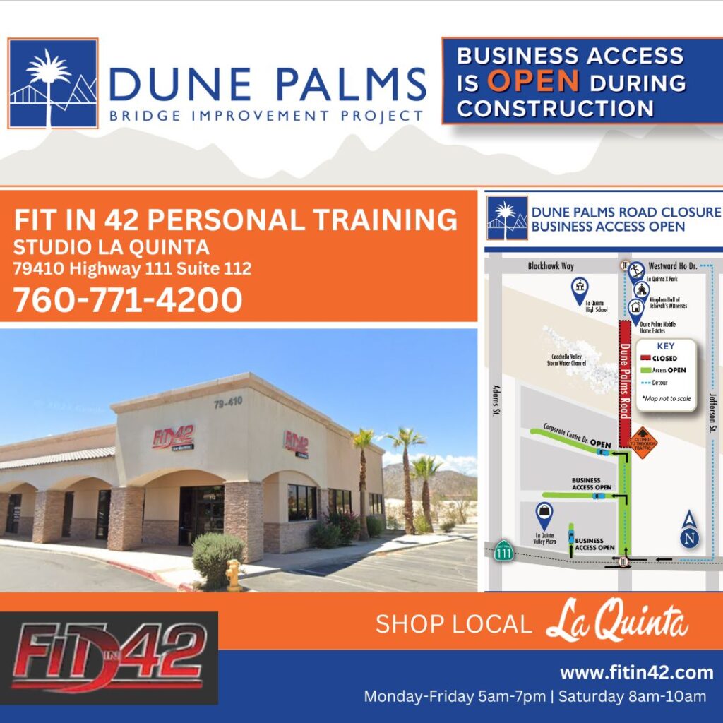 Fin in 42 Personal Training | Studio La Quinta | 79410 Highway 111 | Suite 112