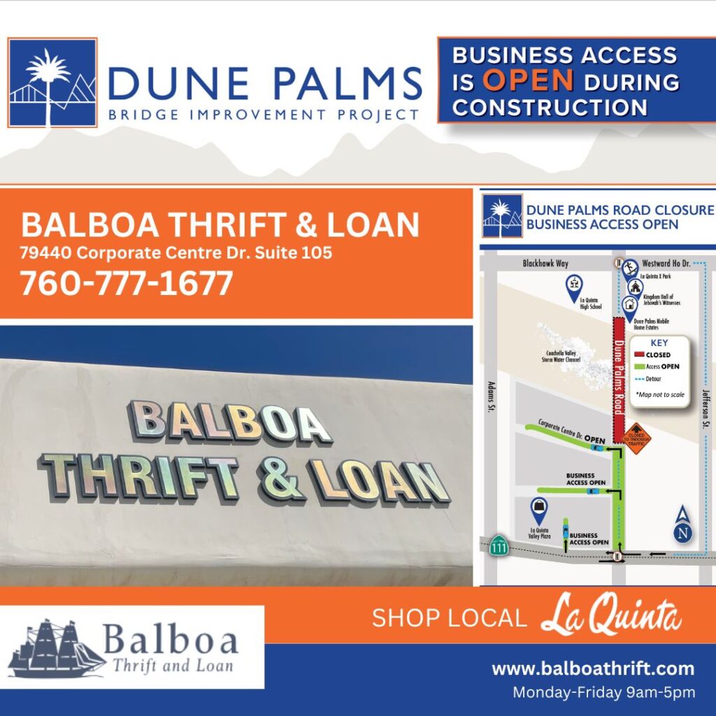 Balboa Thrift & Loan | 79440 Corporate Center Drive | Suite 105